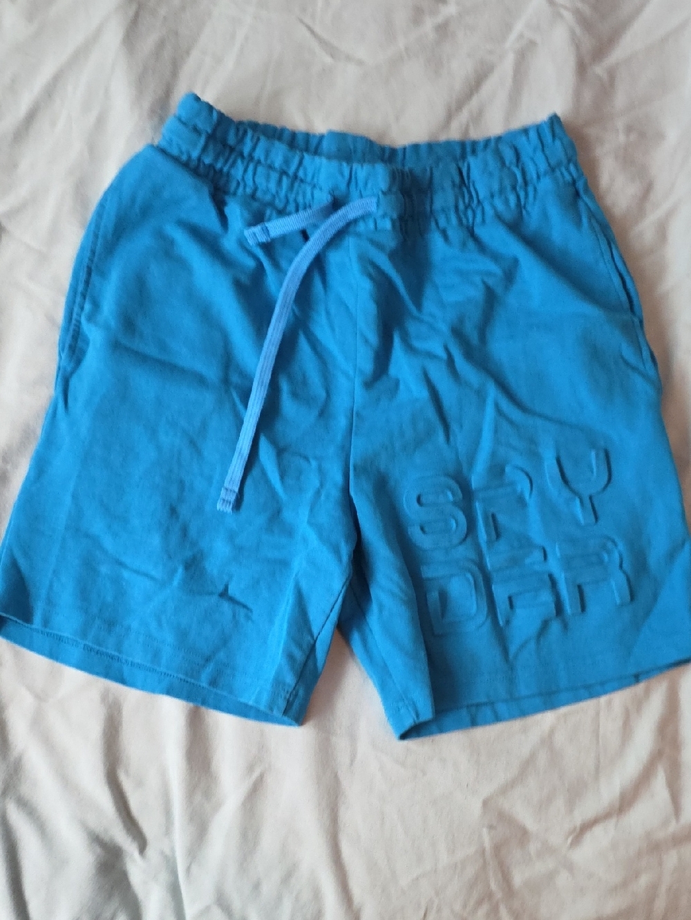 Spyder Men's Blue Turquoise Lounge Shorts Embossed Logo Size Large